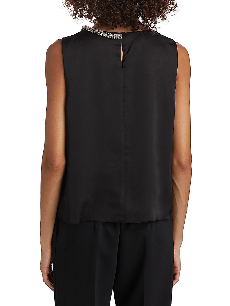 Lily Satin & Crystal Top