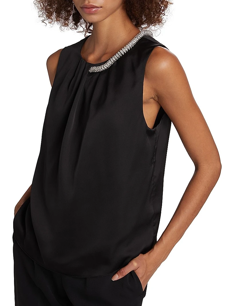 Lily Satin & Crystal Top