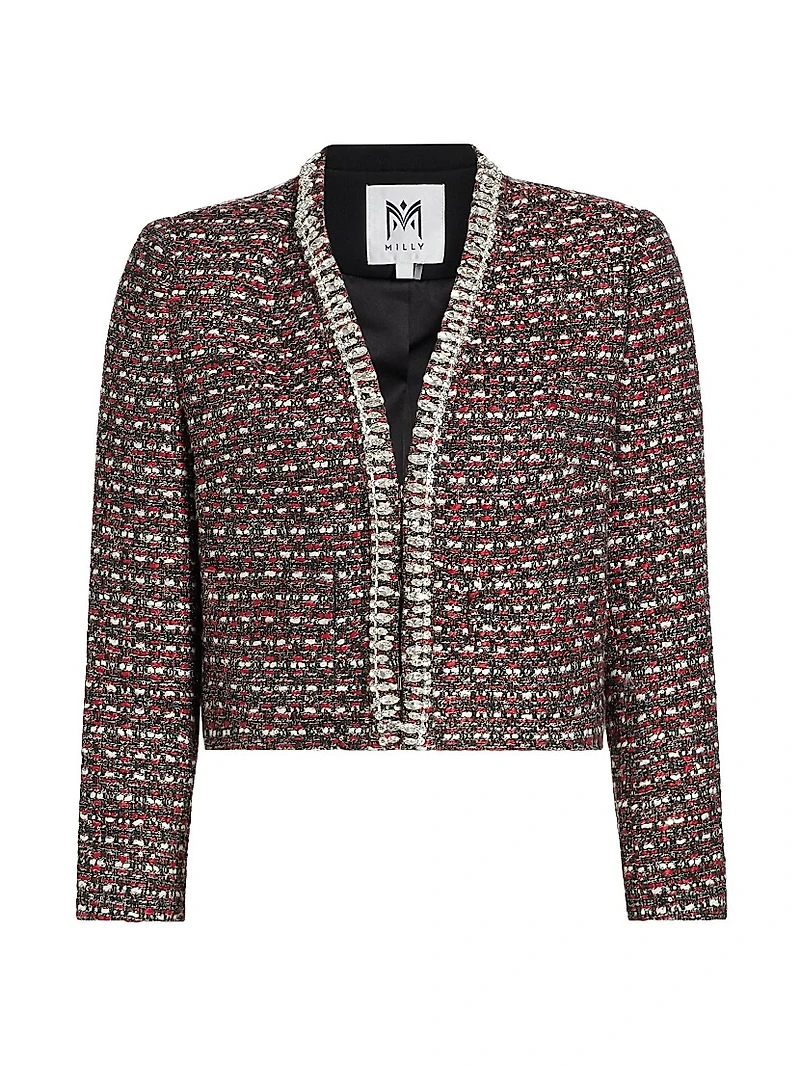 Amaya Tweed Crystal-Trim Jacket