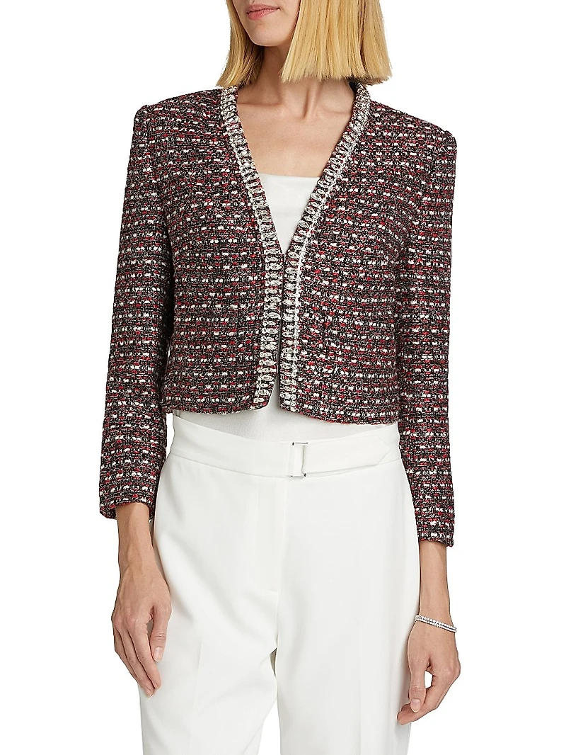 Amaya Tweed Crystal-Trim Jacket