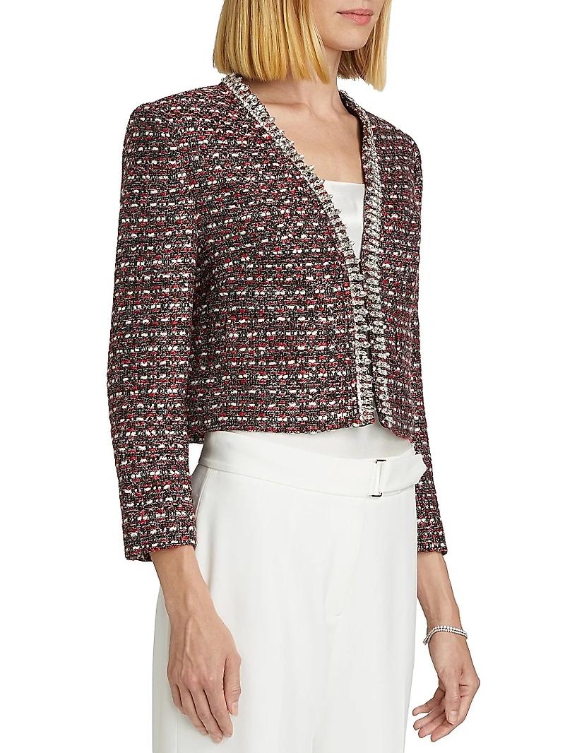 Amaya Tweed Crystal-Trim Jacket