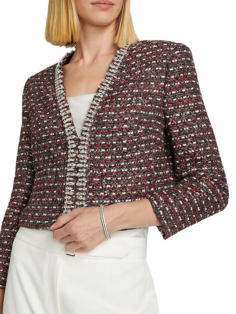 Amaya Tweed Crystal-Trim Jacket