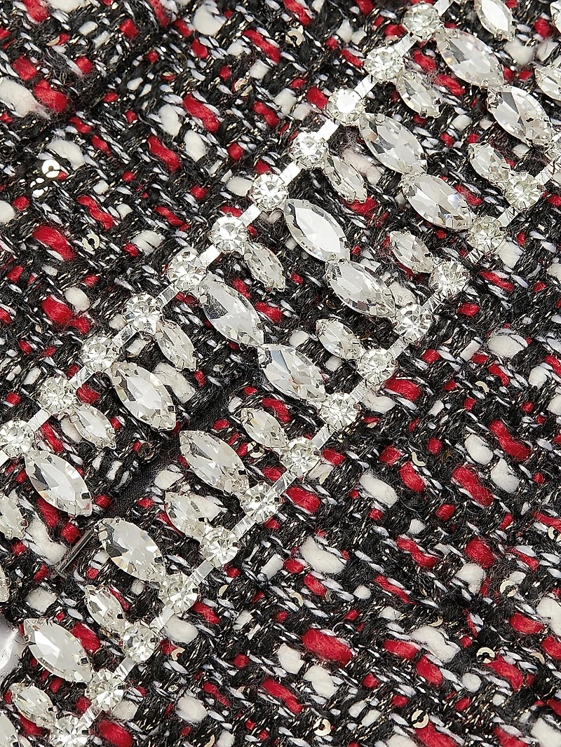 Amaya Tweed Crystal-Trim Jacket