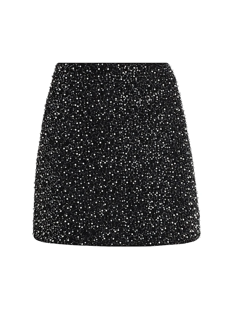 Beaded Tweed Miniskirt