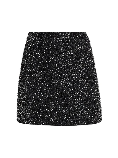 Beaded Tweed Miniskirt