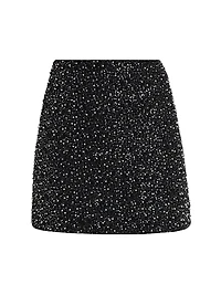 Beaded Tweed Miniskirt