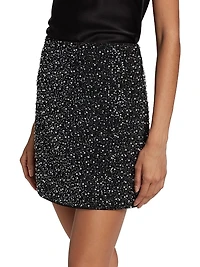 Beaded Tweed Miniskirt