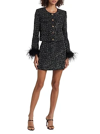 Beaded Tweed Miniskirt