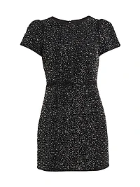 Rowen Beaded Tweed Minidress