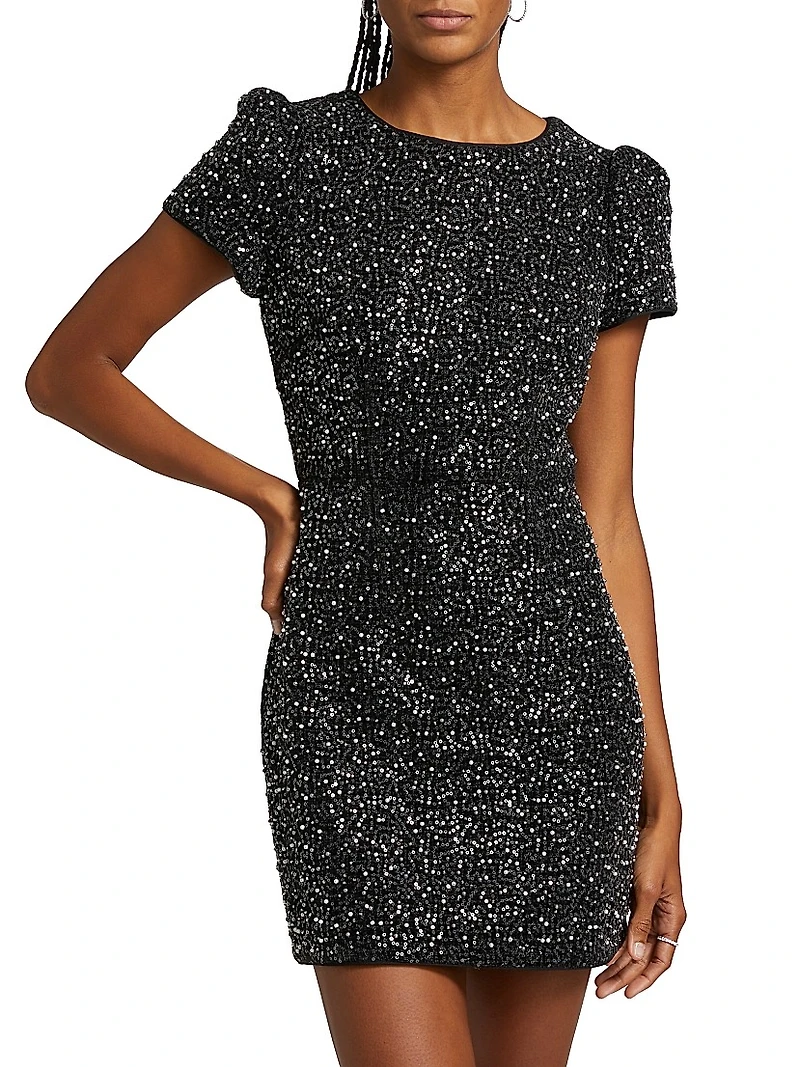 Rowen Beaded Tweed Minidress