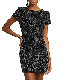 Rowen Beaded Tweed Minidress