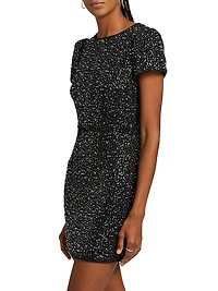 Rowen Beaded Tweed Minidress