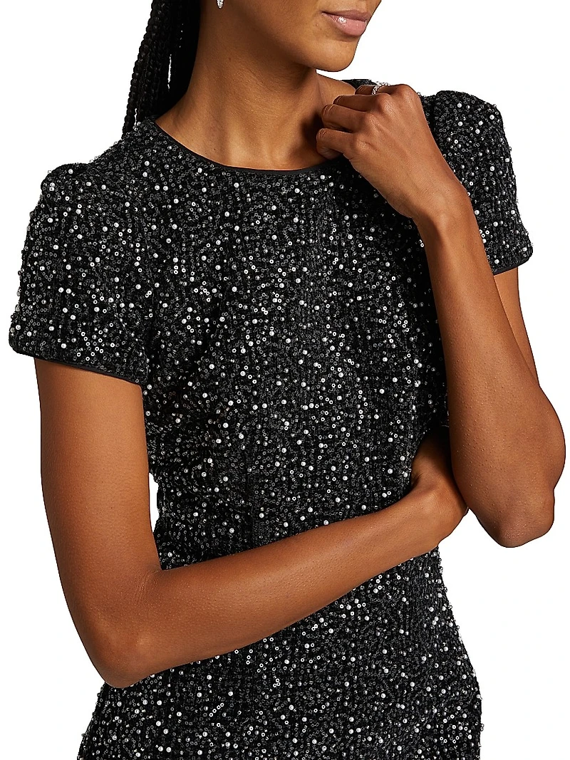 Rowen Beaded Tweed Minidress