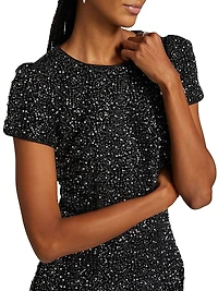 Rowen Beaded Tweed Minidress