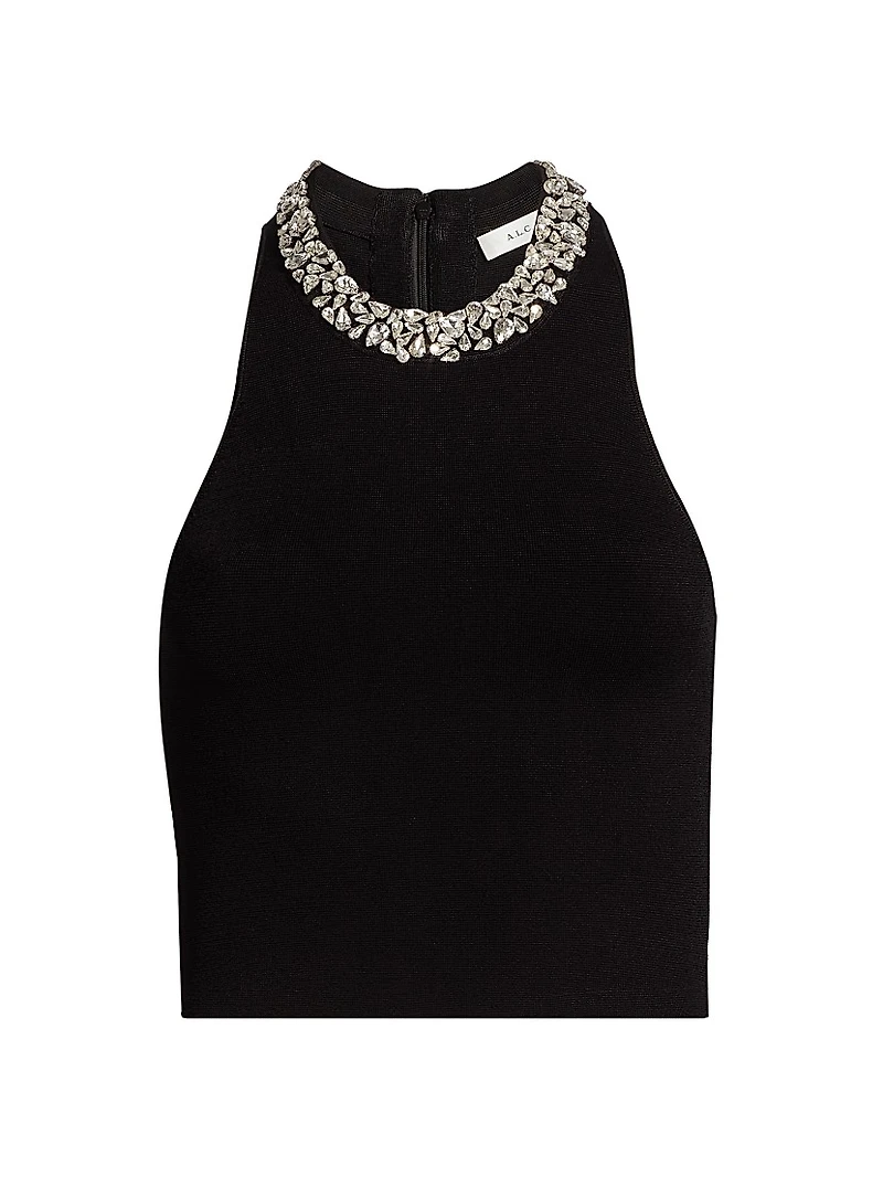 Bella Jeweled Knit Cropped Top