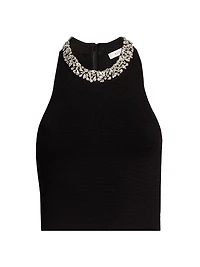 Bella Jeweled Knit Cropped Top