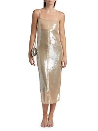 Danielle Sheer Sequined Slipdress