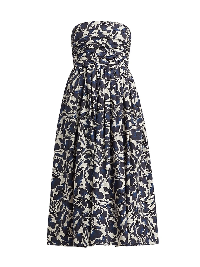 Tate Floral Strapless Midi-Dress