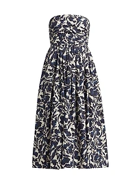 Tate Floral Strapless Midi-Dress
