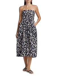 Tate Floral Strapless Midi-Dress