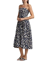 Tate Floral Strapless Midi-Dress