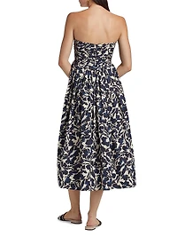 Tate Floral Strapless Midi-Dress