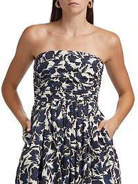 Tate Floral Strapless Midi-Dress