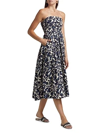 Tate Floral Strapless Midi-Dress