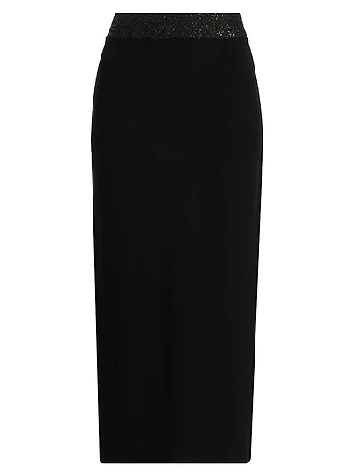 Jane Contrast-Waist Pencil Skirt