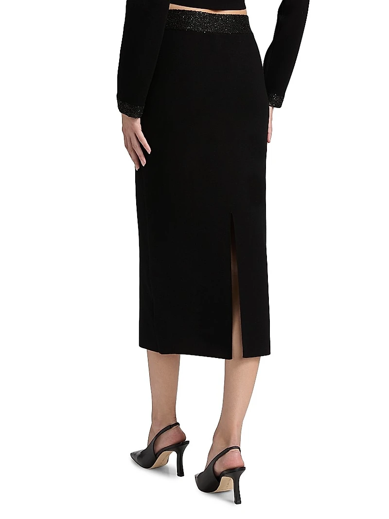 Jane Contrast-Waist Pencil Skirt