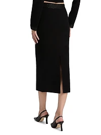 Jane Contrast-Waist Pencil Skirt