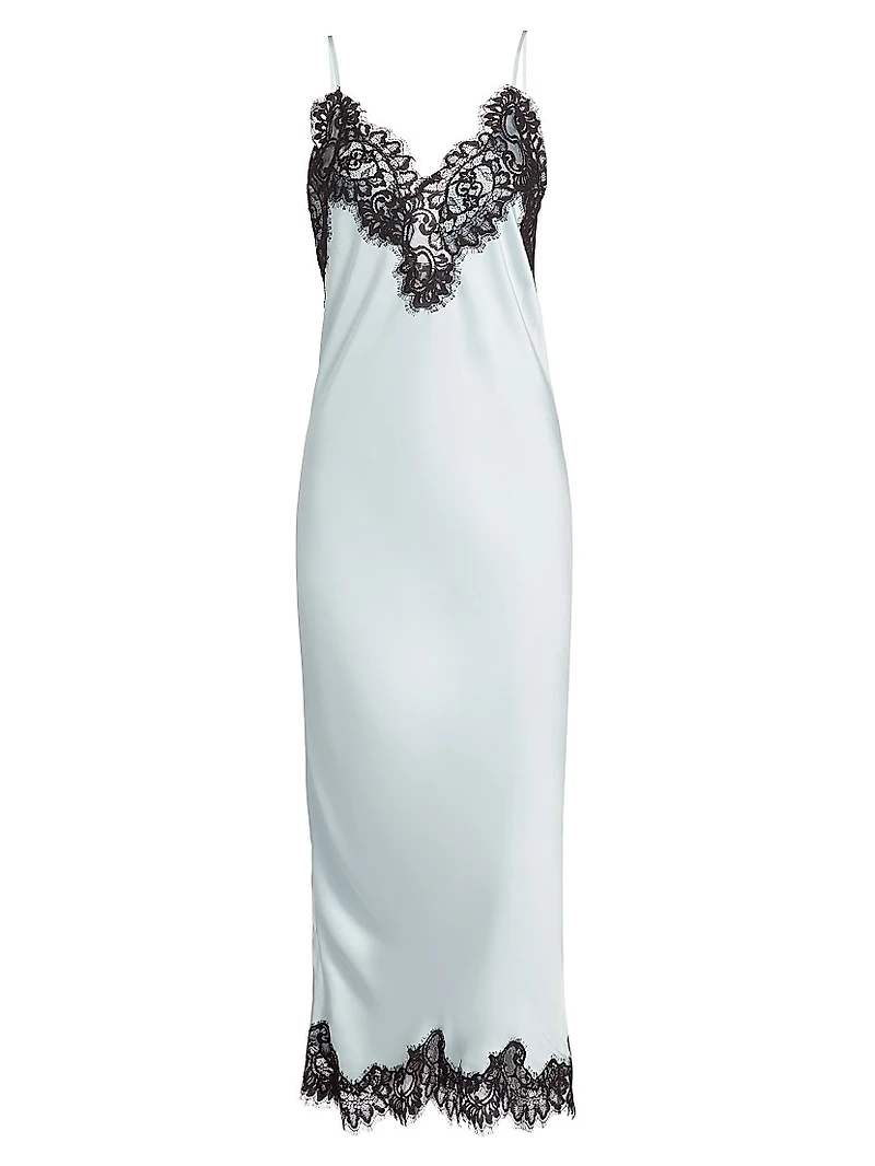 Lennon Satin-Lace Midi-Slipdress