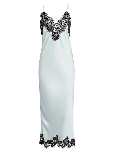 Lennon Satin-Lace Midi-Slipdress