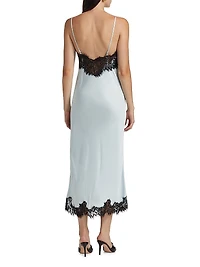 Lennon Satin-Lace Midi-Slipdress