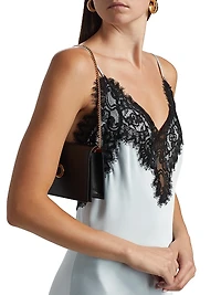 Lennon Satin-Lace Midi-Slipdress