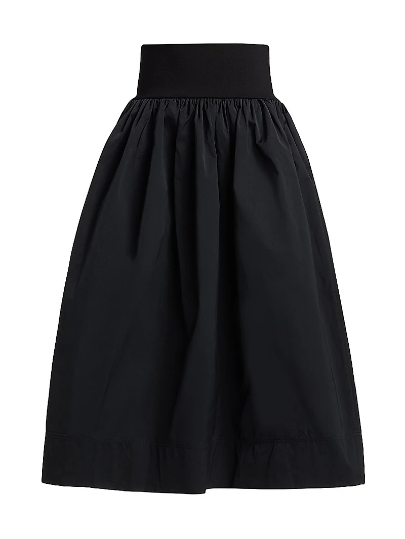 Jackie Elasticized-Waist Midi-Skirt