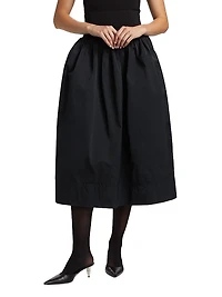 Jackie Elasticized-Waist Midi-Skirt