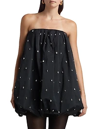 Holly Embellished Strapless Bubble-Hem Minidress