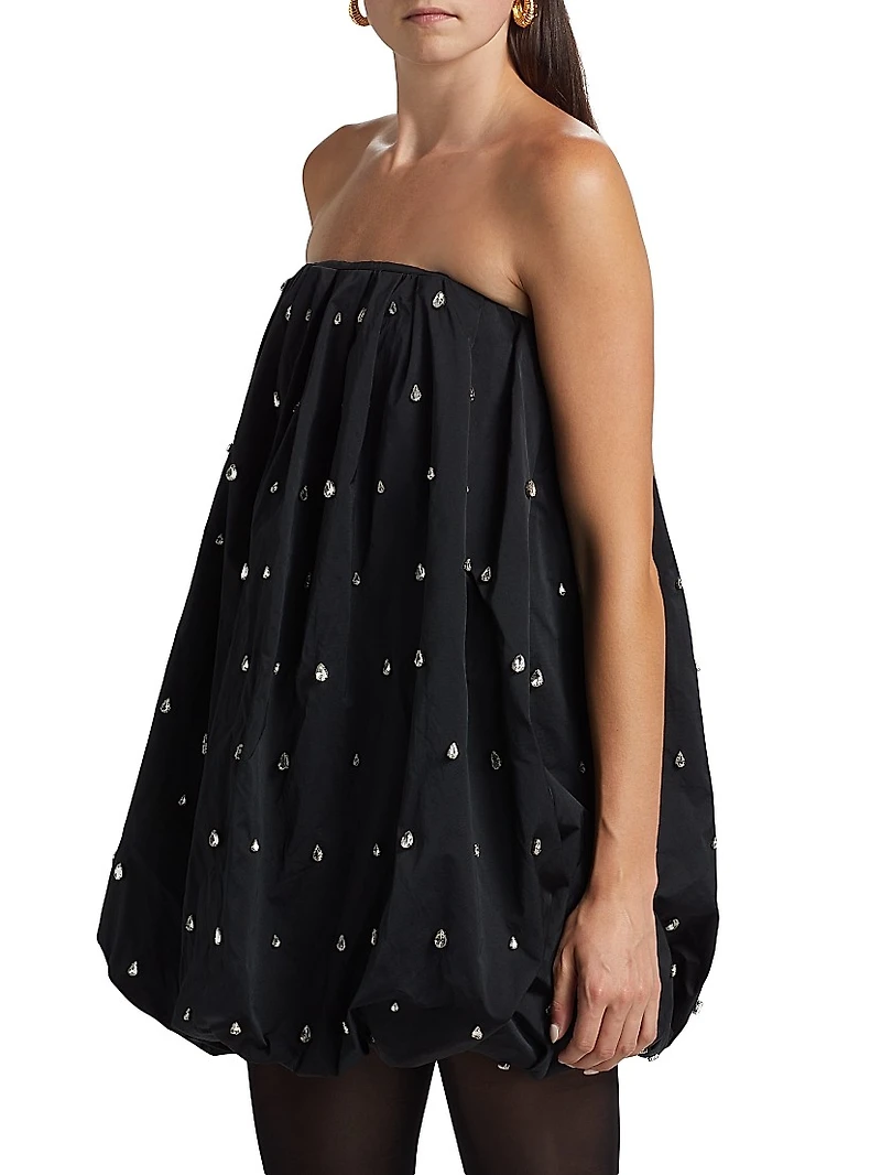 Holly Embellished Strapless Bubble-Hem Minidress