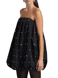 Holly Embellished Strapless Bubble-Hem Minidress