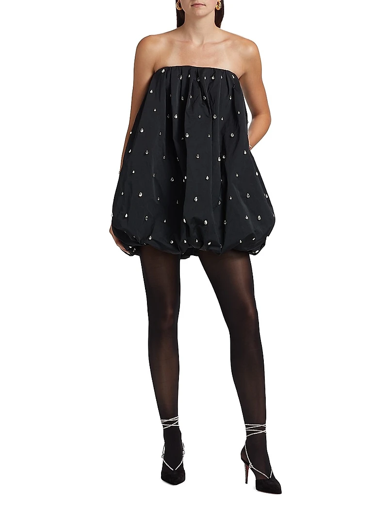 Holly Embellished Strapless Bubble-Hem Minidress