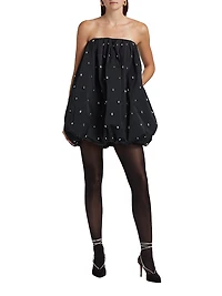 Holly Embellished Strapless Bubble-Hem Minidress