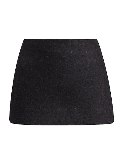 Edie Wool-Blend A-line Miniskirt
