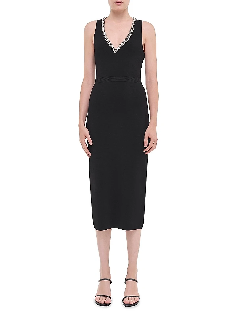 Khari Embellished Midi-Dress