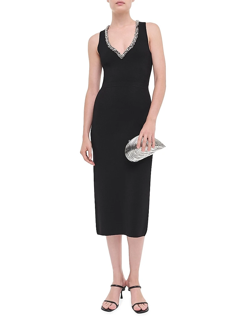 Khari Embellished Midi-Dress