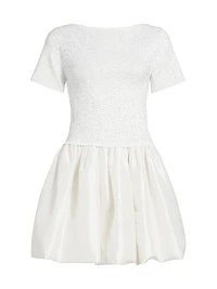 Kenz Sequin Knit Combo Minidress