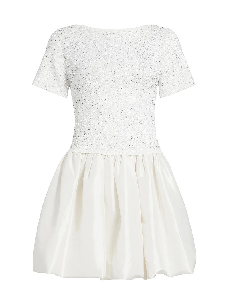 Kenz Sequin Knit Combo Minidress