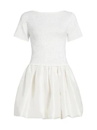 Kenz Sequin Knit Combo Minidress