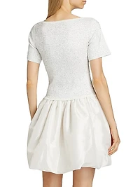 Kenz Sequin Knit Combo Minidress