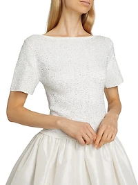 Kenz Sequin Knit Combo Minidress